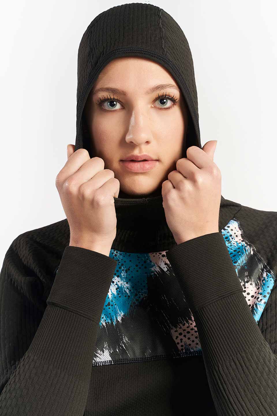 KONG ženski tehnični pulover s kapuco